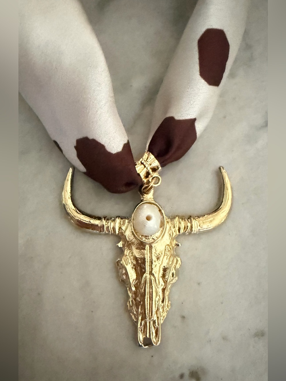 NWOT Gold Bull Skull Choker